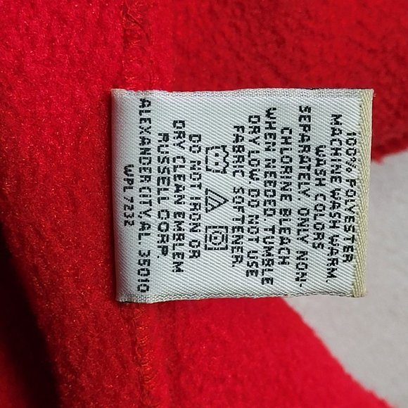 Vintage Russell Athletic Malden Mills Polar‎ Fleece Vest Sweatshirt Large Red - Picture 7 of 11